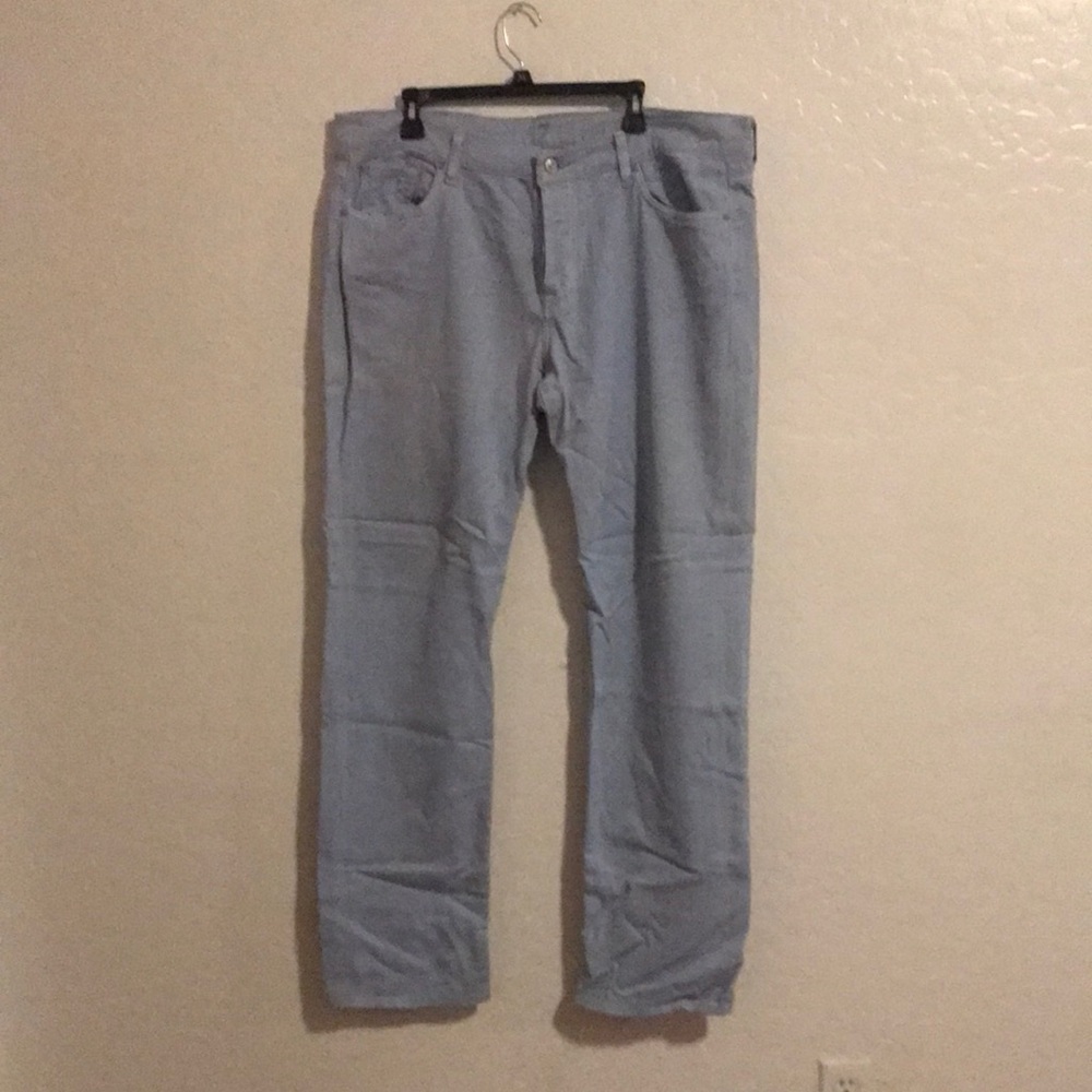 7 For All Mankind Men's Light Blue Corduroy Jeans